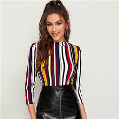 Length Sleeve Elegant Office Lady Tshirt Tops