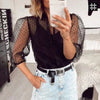 Image of See-through Women Mesh Sheer Blouse Top Shirts