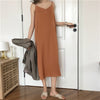 Image of Sexy Women Maxi Dress Loose Sleeveless Dresses V-neck Sling Long Black Party Dress