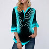 Image of Women Spring & Summer O-neck Blouse 3/4 Sleeve