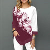 Image of Women Spring & Summer O-neck Blouse 3/4 Sleeve