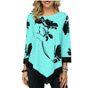 Image of Women Spring & Summer O-neck Blouse 3/4 Sleeve