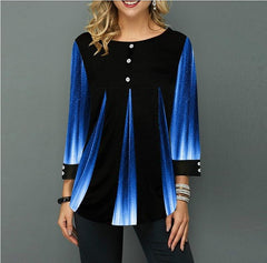 Women Spring & Summer O-neck Blouse 3/4 Sleeve