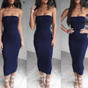 Image of Sibybo Off Shoulder Strapless Sexy Women Dress Sleeveless Straight Long Bodycon Dress Backless Casual Autumn Party Dress Women