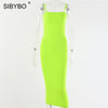 Image of Sibybo Spaghetti Strap Backless Sexy Long Dress Party Off Shoulder Strapless Summer Maxi Dress Black Spring Bodycon Dress Women