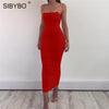 Image of Sibybo Spaghetti Strap Backless Sexy Long Dress Party Off Shoulder Strapless Summer Maxi Dress Black Spring Bodycon Dress Women