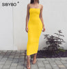 Image of Sibybo Spaghetti Strap Backless Sexy Long Dress Party Off Shoulder Strapless Summer Maxi Dress Black Spring Bodycon Dress Women