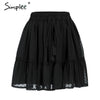 Image of Simplee Casual polka dot mini women skirt High waist A line korean tassel pink summer skirt Sexy ruffle beach female skirts 2019