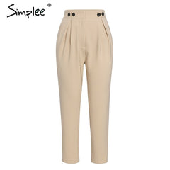 High waist office ladies blazer suit pants Loose Ankle-length women pants