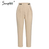 Image of High waist office ladies blazer suit pants Loose Ankle-length women pants