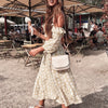 Image of Sollinarry Floral 2 Pieces Dress Siuts Autumn Women Ruffle Beach Off Shoulder Long Dresses High Split Female Maxi Dresses Winter