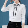 Image of Women White Shirt Long Sleeve Shirts Korean Ruffles Women Streetwear