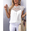 Image of Summer 2019 Womens And Blouses Lace Patchwork Sleeveless