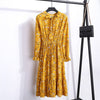 Image of Summer Korean Chiffon Women Dress Elegant Ladies Vintage Long Dress Boho Floral Office Long Sleeve Vestidos Clothing 5LYQ003