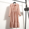 Image of Summer Korean Chiffon Women Dress Elegant Ladies Vintage Long Dress Boho Floral Office Long Sleeve Vestidos Clothing 5LYQ003