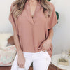 Image of Summer Solid Chiffon Plus Size S-5XL Women Ladies Sexy V-Neck Short Sleeve