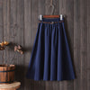 Image of Surmiitro Knee Length Midi Summer Skirt Women With Belt 2020 Korean Ladies Blue Black Red High Waist Pleated School Skirt Female