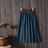 Image of Surmiitro Knee Length Midi Summer Skirt Women With Belt 2020 Korean Ladies Blue Black Red High Waist Pleated School Skirt Female