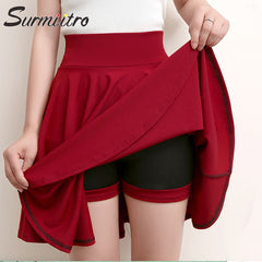 Surmiitro Plus Size 4XL Shorts Skirts Womens 2020 Summer A line Sun School High Waist Pleated Skirt Female Korean Elegant Skirt