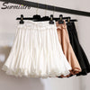 Image of Surmiitro White Black Chiffon Summer Shorts Skirt Women 2020 Fashion Korean High Waist Tutu Pleated Mini Sun School Skirt Female