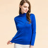 Image of Women Silk Shirts Turtleneck Long Sleeved