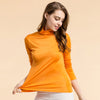 Image of Women Silk Shirts Turtleneck Long Sleeved