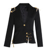 Image of Hollow Out Patchwork Lace Up Women's Blazer Notched Long Sleeve