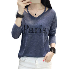 Tee Shirt  V-Neck T-Shirt Women Clothes