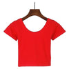 Image of VILACOROA Best Sell Harajuku U Neck T-shirt Women Sexy Black Short Sleeve Tee Crop