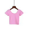Image of VILACOROA Best Sell Harajuku U Neck T-shirt Women Sexy Black Short Sleeve Tee Crop