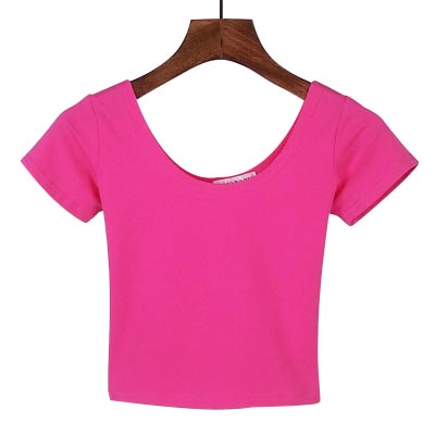 VILACOROA Best Sell Harajuku U Neck T-shirt Women Sexy Black Short Sleeve Tee Crop