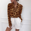 Image of Vintage Blouse Long Sleeve Sexy Leopard Print