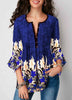 Image of Women V-neck Blouse Casual Seven-Sleeve Shirt Ladies