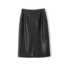 Image of WOTWOY Autumn Office Lady Faux Leather Women Skirt 2019 Formal High Waist Midi Pencil Skirt Knee-Length Back Split Skirt Womens