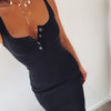 Image of WannaThis Knee-Length Dress Knitted Elastic Sleeveless