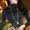 Image of Winter Autumn Thick Warm Women Elegant Lace Blouses Shirts