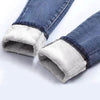 Image of Winter Warm Jeans Woman 2020 High Waist Casual Velvet