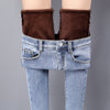 Image of Winter Warm Jeans Woman 2020 High Waist Casual Velvet