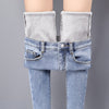 Image of Winter Warm Jeans Woman 2020 High Waist Casual Velvet