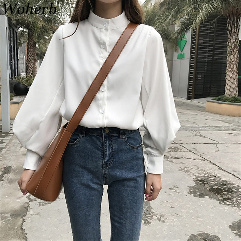 Woherb Womens Blouses Vintage Long Sleeve Autumn & Winter