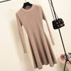 Image of Women Long Sleeve Sweater Dress Women's Irregular Hem Casual Autumn and Winter