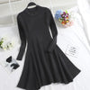 Image of Women Long Sleeve Sweater Dress Women's Irregular Hem Casual Autumn and Winter