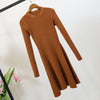 Image of Women Long Sleeve Sweater Dress Women's Irregular Hem Casual Autumn and Winter