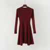 Image of Women Long Sleeve Sweater Dress Women's Irregular Hem Casual Autumn and Winter