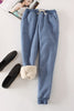 Image of Women Pant Winter Thick Lambskin Cashmere Pants