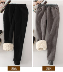 Women Pant Winter Thick Lambskin Cashmere Pants