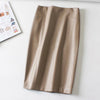 Image of Women Sexy Soft PU Leather Pencil Midi Skirt