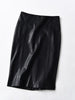 Image of Women Sexy Soft PU Leather Pencil Midi Skirt