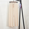 Image of Women Summer Thin Knit Trousers Black Wide Leg Loose Pants Ankle