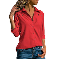 Women Blouses  Elegant Pure Long Sleeve Blouse